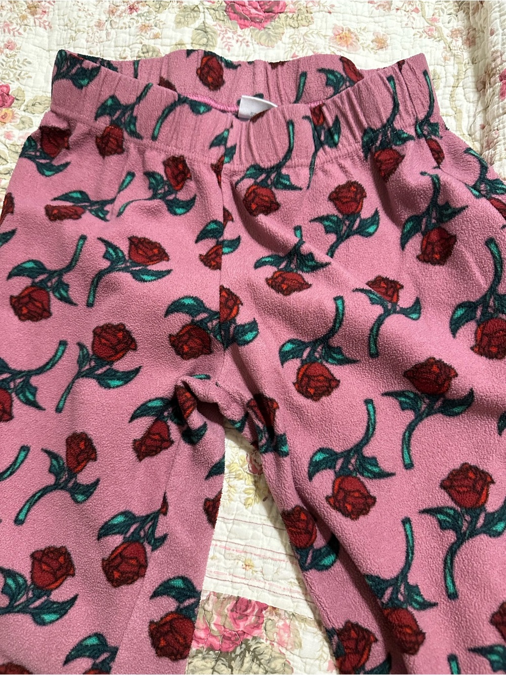 2pc Disney Rose And Pink Bow Sleep PJ Pants S EUC